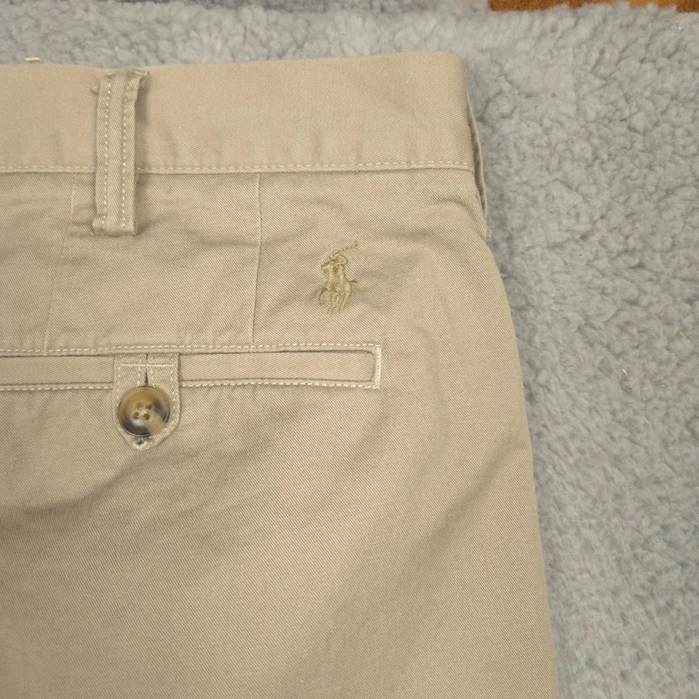 Polo Ralph Lauren Stretch Straight Fit‎ Khaki Chino Pants 36x33 Cotton